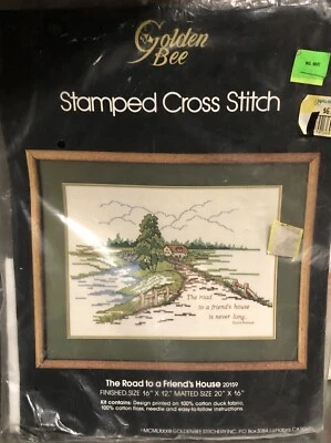 Golden Bee Cross Stitch Stamped Kit The Road to a Friend's House  16" X 12" - Image 1 of 3