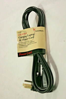 Radio Shack 6 Feet 3 Prong Notebook Laptop Computer AC Power Cord HP Dell Compaq - Image 1 of 3