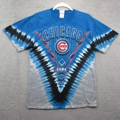 Camiseta majestuosa vintage tie dye de los Chicago Cubs para hombre azul medio de béisbol Foto 1 de 4