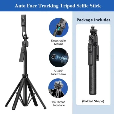 Auto Face Tracking Adjustable Camera Tripod Steamer Phone Selfie Holder Mount - Image 1 of 4
