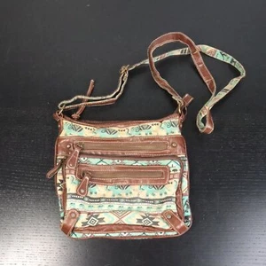Boho Elefant Tribal Crossbody Multi-Pocket grün braun klein Festival Handtasche - Bild 1 von 8