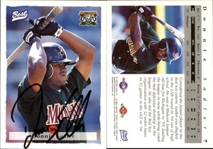 Donnie Sadler Signed 1995 Best #7 Card Michigan Battle Cats Auto AU