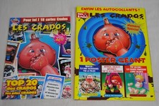 NEUF FRENCH LOT X2 MAGAZINE N° 1 LES CRADOS / GARBAGE PAIL KIDS CARTES POSTER