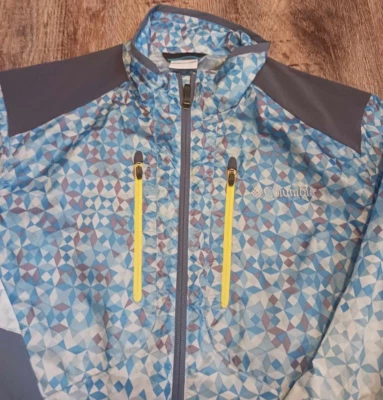 Colombia Omni-Shield Chaqueta Abrigo Mujer Grande Azul Geo Cremallera Completa Foto 1 de 4