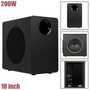 200W 10" Compact Active Powered Subwoofer Home Theater Deep Bass with Amplifier - Picture 1 of 6