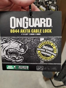 New OnGuard 8044 Akita Bike Cable 4' Gray Flexible Steel Heavy Duty No-Coiled - Picture 1 of 3