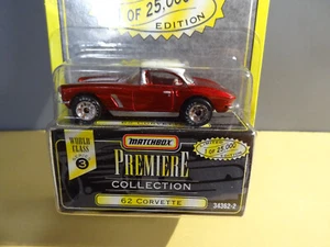 1996 MATCHBOX PREMIERE - WORLD CLASS - RED - 1962 CHEVY CORVETTE - Picture 1 of 2