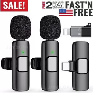 Lavalier Microphone Audio Video Recording Mini Mic For Android/iPhone Wireless - Picture 1 of 10