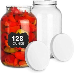 1 Gallon (128 oz) Glass Jar - 2 Pack