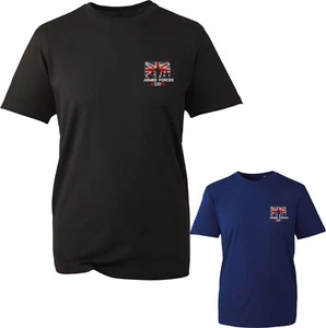 Embroidered Armed Forces Day Left Chest Logo T-Shirt Veteran Lest We Forget Tops - Picture 1 of 4