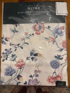 LAURA ASHLEY CHINESE SILK. TABLE CLOTH VINTAGE. OBLONG. NIP. - Picture 1 of 5
