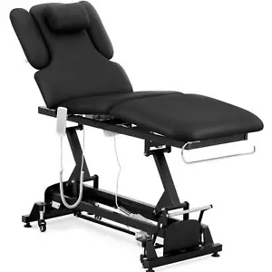 Massageliege elektrisch Massagebank Therapieliege Massagetisch 200 kg Schwarz - Bild 1 von 8