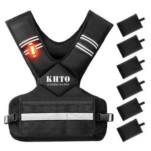 KHTO Adjustable Weighted Vest for Men and Women with Warning Light Reflective... - Picture 1 of 6