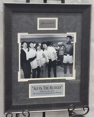 Ali vs. The Beatles Framed Photo Display Engraved Muhammed Ali Signature - Image 1 of 4