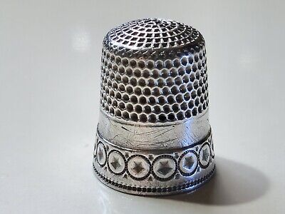Antique Waite Thresher Co Sterling Silver Thimble Size 9 C1890's • 10.73$
