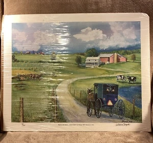 Vtg ‘94 Signed & #’d “Back To Basics Amish Style” Print By Bill Shryock 20” X 17 - Picture 1 of 9