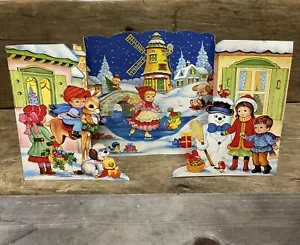 Vintage CALTIME LTD Christmas Advent Calendar England, snow, children, windmill - Picture 1 of 12