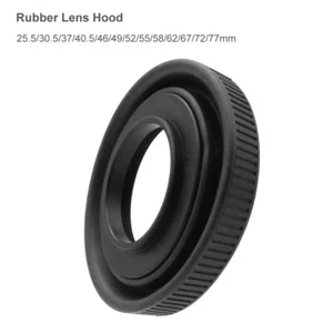 Universal Rubber Lens Hood 25.5/37/40.5/46/49/52/62/72/77mm Rubber Lens Shade - Picture 1 of 10