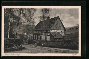 Ansichtskarte Oybin, Strasse am Thomasweg mit Fachwerkhaus  - Picture 1 of 2