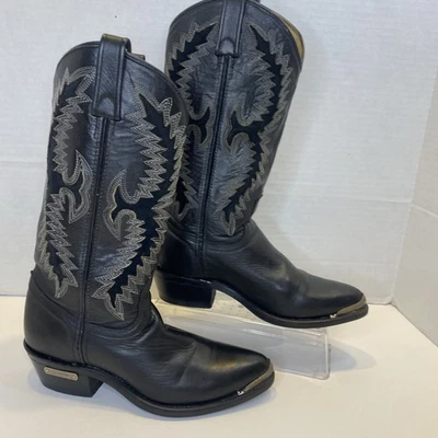 Harley-Davidson Women’s Western Cowboy Boots Black Leather 98420 Toe Rand Sz 7M - Image 1 of 4