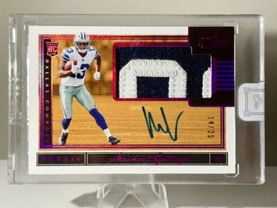 2018 Panini One Purple #22 Michael Gallup SSP Rookie Patch Auto RPA /25 RC🔥! - Image 1 of 2