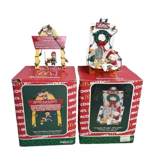 Vintage McDonalds Christmas Ornaments Enesco Quarter Pounder Cheer Million Wish - Bild 1 von 22