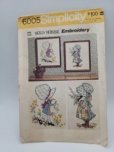 SIN USAR Simplicity #6005 Holly Hobbie Transferencias para Bordar TALLA ÚNICA - Imagen 1 de 4