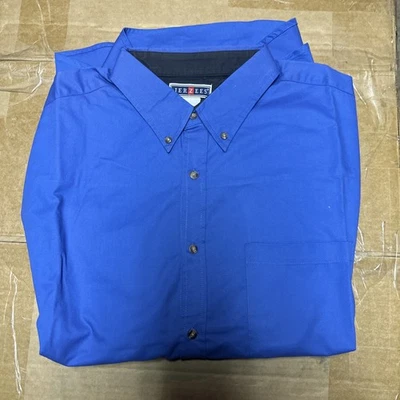 Nueva Camisa de Vestir Sin Etiquetas Jerzees Para Hombres XL Abotonada Azul Manga Larga Foto 1 de 4