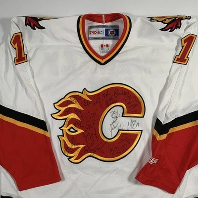 Calgary Flames Team Signed CCM Jersey XL X-Large Custom McNealy - Image 1 of 4