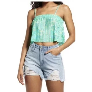 bp. Damen Plissee kurzes Camisole in grün Zickgy Tier abstrakt 1X $25 - Bild 1 von 5