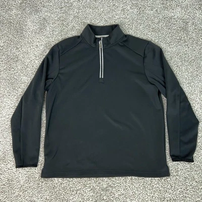 Suéter Tommy Bahama Para Hombres Grande Negro Zona Isla Cuarto Cremallera Rendimiento Golf Foto 1 de 4