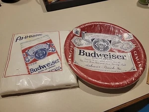 Vintage BUDWEISER 8" Napkins And 10.5" Deep Plates From Hallmark NEW - Picture 1 of 5