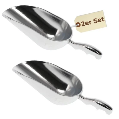 2x Futterschaufel 400 ml Mehl Eis Abwiege Sack Schaufel Metall Gewürzschaufel - Bild 1 von 4