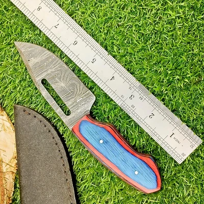 Cuchillo de caza de acero Damasco hecho a mano premium - Cuchillo pelador para exteriores, Z-6425 Foto 1 de 4