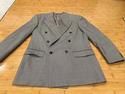 Blazer Bachrach Vintage Doble Pecho Lana Gris Lana 38R Patrón Geométrico  Foto 1 de 4