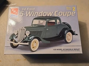 AMT 1934 FORD 5-Window Coupe 1/25 MODEL KIT NOS vintage SEALED-parts - Picture 1 of 6