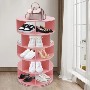 5-Tier Rotating Shoe Rack Tower 360° Shoe Organizer Entryway Shoe Rack Storage - Picture 1 of 12
