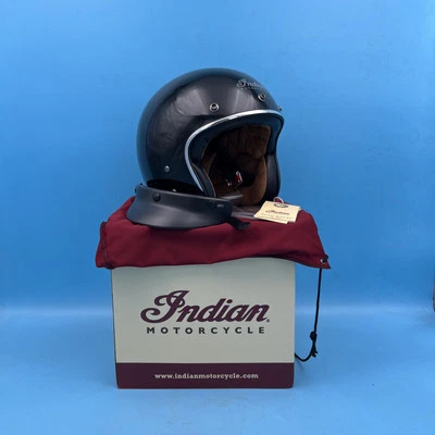 Nuevo - Casco Indian Motorcycle Retro Cara Abierta - Negro Brillante - Talla XL Foto 1 de 4