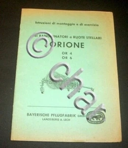 Istruzioni montaggio e esercizio Ranghinatori Orione OR 4 OR 6 - ed. 1961 - Picture 1 of 1