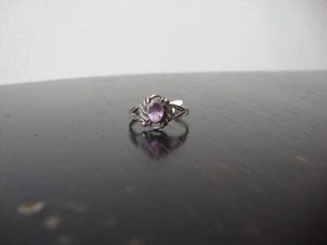 VINTAGE AMETHYST OFFENE ARBEIT WIRBEL PERLE STERLINGSILBER GESTEMPELT 925 RING GRÖSSE 7 - Bild 1 von 10