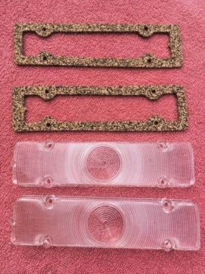 1961 Chevrolet Impala Biscayne NEW CLEAR Park Light Lamp Turn Signal Lens Pair - Image 1 of 4