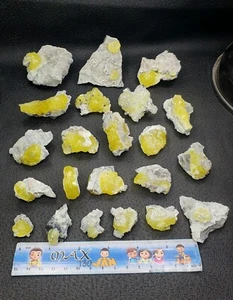 Yellow Brucite Specimen (22 Pieces Lot) From Balochistan Pakistan - Picture 1 of 15