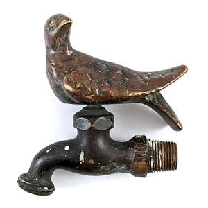 Rubinetto da giardino esterno vintage in ottone figura uccellino rubinetto acqua giardino - Foto 1 di 19