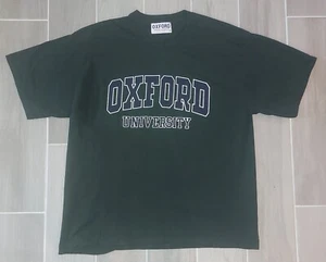Vintage Oxford University Mens T-Shirt Size XL Green Spell Out British Made   - Picture 1 of 10