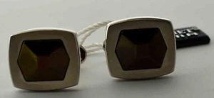 ROCHET ROMA STAINLESS STEEL & BLACK HEMATITE CUFFLINKS - Picture 1 of 3