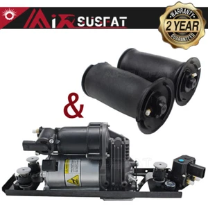 2X Rear Air Suspension Spring Bags +Compressor For BMW E61 5 series 2004-10 520d - Picture 1 of 12