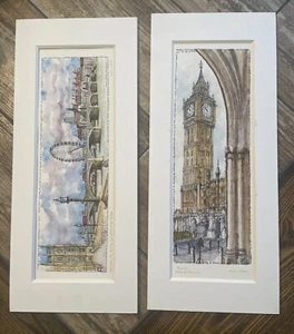2 Watercolor Lithographs London Collection signed Karen Neale - Picture 1 of 7