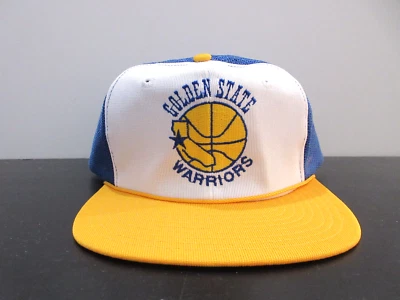 VINTAGE Golden State Warriors Hat Cap Snap Back Blue Basketball Trucker Mens 90s - Image 1 of 4