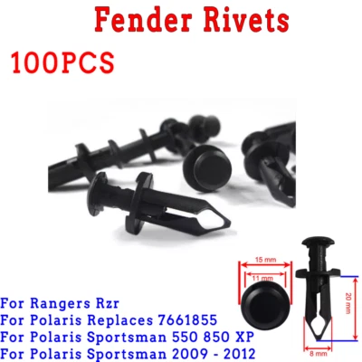 100 PIEZAS Para Polaris SPORTSMAN XP 1000 19-21 Panel de carrocería Guardabarros Parachoques Remaches Clips Foto 1 de 3