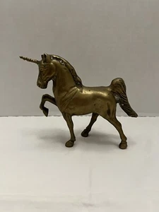 Vintage Brass Unicorn Prancing 5” Statue Figurine Mythical Fantasy - Picture 1 of 5